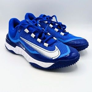 Nike Baseball Alpha Huarache Elite 4 Turf Royal White DJ6523-414 Men Size 10